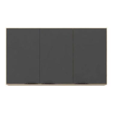 Imagem de Armário Aéreo Firenze 120cm 3 Portas - Demóbile Cor Avena/grafito