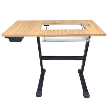 Imagem de Mesa Slim Cedro Com Pé Preto Completa Para Singer M3405 - Star Costura