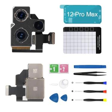 Imagem de Substituição da câmera principal traseira traseira para iPhone 12 Pro Max A2342 A2410 A2412 A2411 Módulo OEM 12MP com kits de reparo