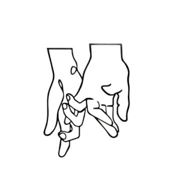 Imagem de ZCTCL Arte de parede de metal abstrata moderna de mãos dadas, escultura de linha minimalista, decorações de arte de parede, escultura suspensa para sala de estar, sala de jantar, quarto