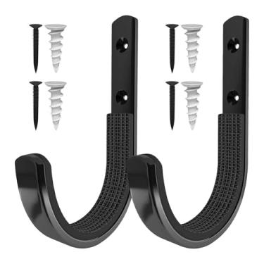 Imagem de predolo 2 Ganchos de Armazenamento para Garagem, Ganchos Utilitários com Parafusos, Suporte para Vassoura e Esfregão, Organizador para Mangueira, Cordas,
