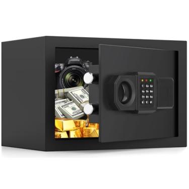 Imagem de Seguro pequeno para casa com trava de teclado digital, suporte de parede ou chão (não é à prova de fogo, sem moldura removível)