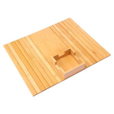 Imagem de KHZSPP Bandeja de braço de sofá, suporte de copo de sofá antiderrapante de madeira, organizador de apoio de braço portátil de sofá para lanches, telefone, TV, copos remotos