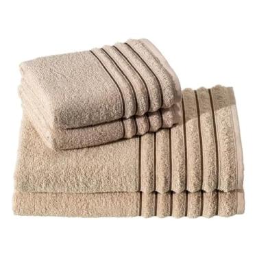 Imagem de Jogo de Toalha de Banho 4 PeçAs 100% AlgodãO Puro Altamente Absorvente Multicolorido Adequado para Viagens e Uso Familiar DiáRio(FENDI)