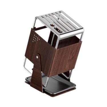 Imagem de Generic Suporte universal para facas de cozinha, moderno e estável, com bandeja escorredora, em aço inoxidável (sem facas), ideal para, Marrom
