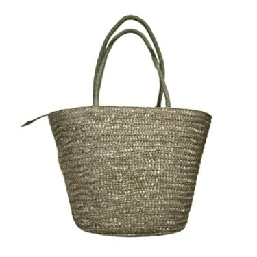 Imagem de Bolsa Grande Cesta Artesanal de Ombro para Praia e Piscina – Espaçosa, Elegante e Versátil para Verão, Passeios e Dia a Dia (Verde Escuro)