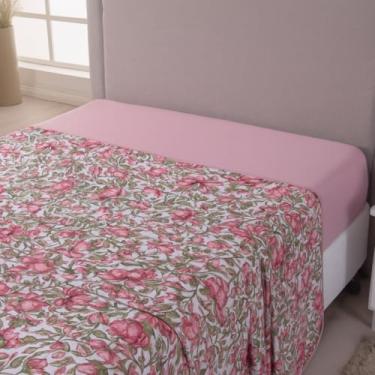 Imagem de RAVATEX, Lençol de Cima King Malha 100% Algodão Estampado Avulso sem Elástico Rosê