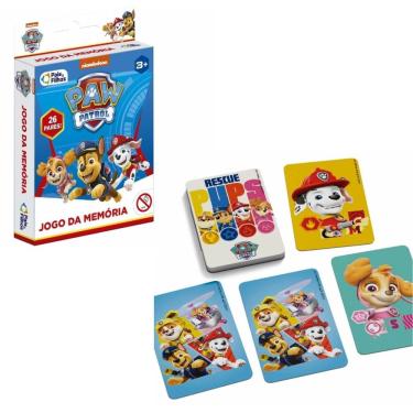 Imagem de Jogo da Memória 52 Cartas Divertidas Patrol Patrulha Canina Pais e Filhos