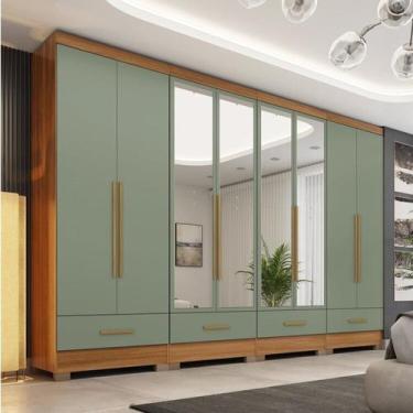 Imagem de Quarto Modulado 100% 4 Peças 8 Portas 4 Gavetas com Espelhos Smart Plu