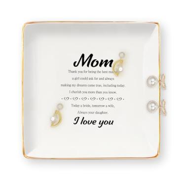 Imagem de Presentes para mãe da noiva – Presente de casamento, presente de chá de panela, presente para mães e filhas para mãe das noivas, bandeja de joias de cerâmica, prato de bijuteria, prato de bugiganga do