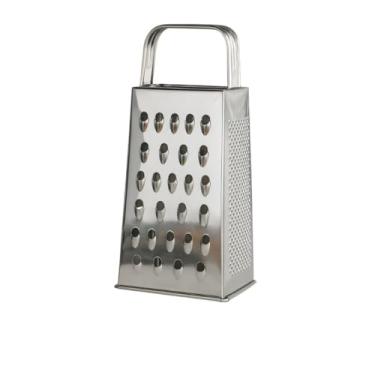 Imagem de Ralador de Quatro Faces em Aço Inox, 23cm, Prata, 4 Superfícies de Corte, Alça Ergonômica, 148g
