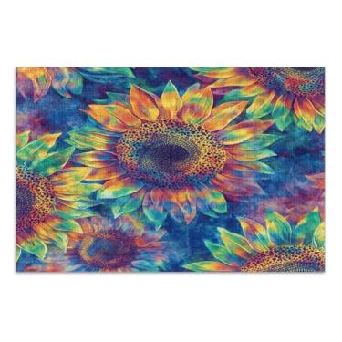 Imagem de Quebra-cabeça de girassol tie dye para adultos com letras nas costas 1000 peças