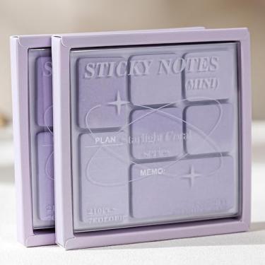 Imagem de Pacote com 2 notas adesivas pequenas, cores pastel, degradê sonhador, material escolar fofo, remoção rápida, bloco de notas autoadesivas para escritório, blocos de anotações pessoais convenientes para