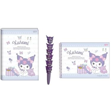 Imagem de Kit Escolar, Caderno Brochurão Universitário, Caderno Cartografia Desenho e Caneta Personagem, Material Escolar Infantil (modelo 02)