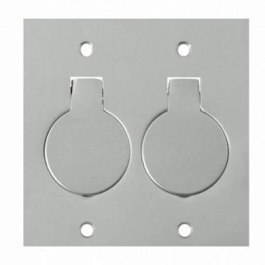 Imagem de Placa Piso 4x4 Aluminio 2x Tomada Unha - Stamplac