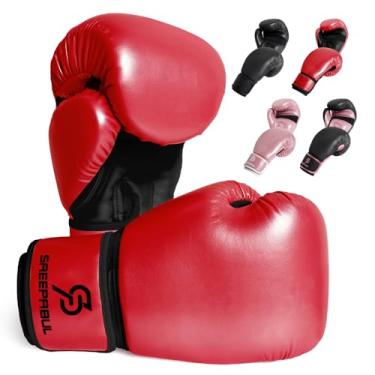 Imagem de SAEEPABUL Luvas de boxe S200 para homens e mulheres, adequadas para boxe, kickboxing, artes marciais mistas, Maui Thai, MMA, saco pesado, treinamento de luta, sangue vermelho, 227 g