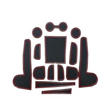 Imagem de OGGUYME Tapete de ranhura para porta de carro compatível com Hyundai Tucson NX4 2021 2022 2023 2024 antiderrapante porta ranhura Pats Auto Tucson 2024 acessórios (vermelho)