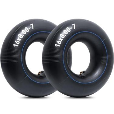 Imagem de Tubo interno resistente 16x8,00-7, tubo 16x8-7 com haste de válvula dobrada TR87, ajuste universal para quadriciclo quadriciclo, carrinho de golfe, cortador de grama e jardim