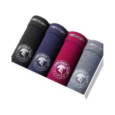 Imagem de Shorts Boxer De Algodão Masculinos 4 Peças, Roupa Íntima Sexy, Cuecas 