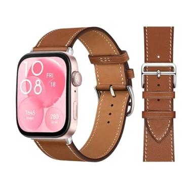 Imagem de SOMKB Pulseira retrô para Huawei Watch Fit 3 pulseira de couro bovino italiano de substituição rápida correa pulseiras de relógio para Huawei Fit 3 Fit 2 Watch, Fit 3, Ágata