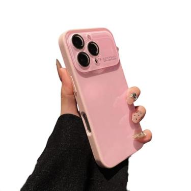 Imagem de Caseative Proteção de câmera de cristal cor sólida compatível com capa para iPhone (rosa, iPhone 16 Pro Max)