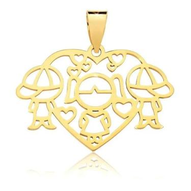Imagem de Pingente Coração Filhos E Filha Ouro 18k - Sofistgold