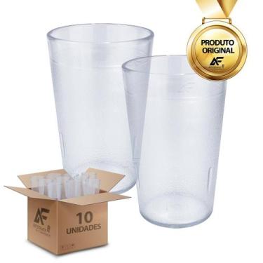 Imagem de Kit com 10 Copos Transparente em Policarbonato Inquebrável 250ml - Afe