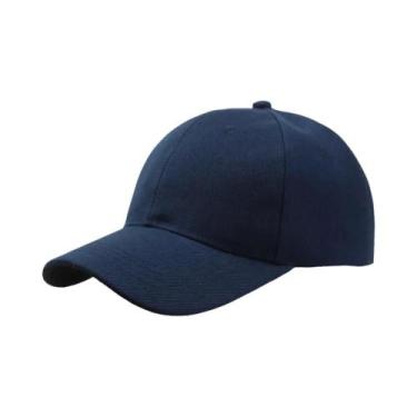 Imagem de Boné Snapback Unissex Preto Liso Estilo Hip Hop Casual Ajustável Para 