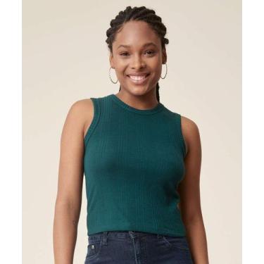 Imagem de Blusa Regata Feminina Canelada Marisa-20026, Verde, PP