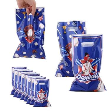 Imagem de 50 peças de sacos de presente de beisebol, 25 x 15,5 cm com tema esportivo, lembrancinhas de festa de beisebol para festivais, presentes de aniversário, embalagem de doces, lanches, artigos de