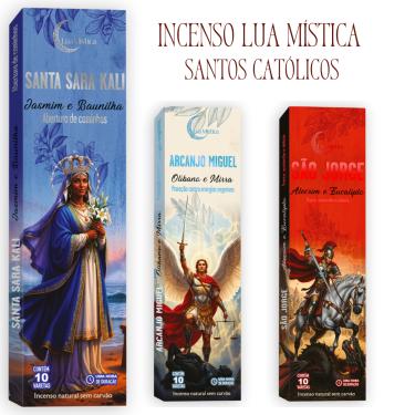 Imagem de Incenso Lua Mística Santos Católicos 0% Carvão Cx 10 Var