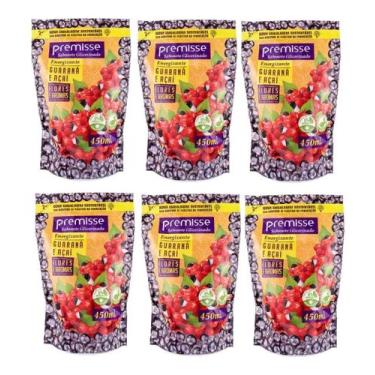 Imagem de 6 Sabonete Liquido Guaraná E Açai Glicerinado 450ml Pouch - Premisse