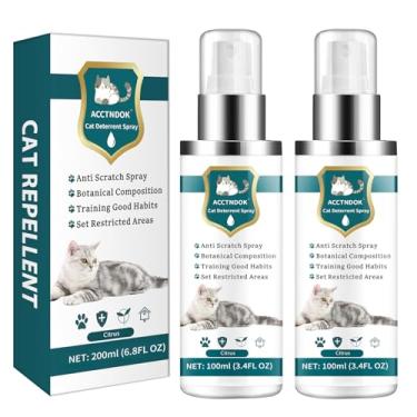 Imagem de Spray dissuasor avançado para gatos de 200 ml, fórmula natural repelente de gatos para ambientes internos e externos, dissuasor de arranhões reforçado para móveis, sofás, tapetes, proteção de cortina
