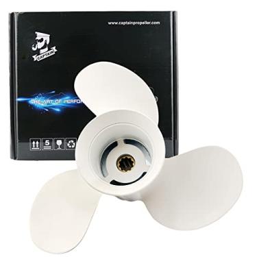 Imagem de Hélice externa OEM 9 7/8 x 11 1/4-F compatível com Yamaha Boat Motos F25/20HP/25hp/30hp, Ref No. 664-45947-01-EL, 10 dentes estriados, Rh (9,875 x 11,25)
