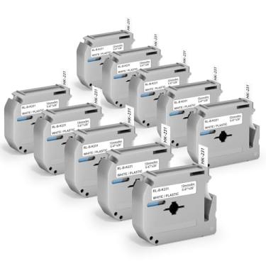 Imagem de Pacote com 10 fitas de etiqueta M-K231 compatível com Brother P Touch M Tape M-K231S M231 MK231 M-231 12 mm 0,47 polegadas para Brother PTouch PT-M95 PT-65 PT-80 PT-70 PT-45 PT-90 etiquetadoras, preto