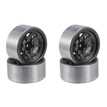 Imagem de MYHWDRNU Peças de carro RC compatíveis com Axial para SCX24 para Deadbolt C10 para Gladiador para Bronco 1/24 RC Crawler Car Steel 1.0 Beadlock Roda Roda Hub