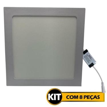 Imagem de Kit 8 Luminarias Teto Paineis Led Embutir Bivolt 6000K Fria