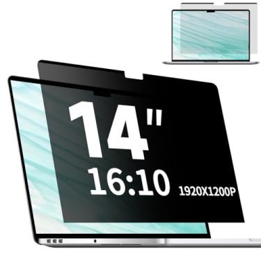 Imagem de Tela magnética de privacidade para laptop 14 polegadas 16:10, filtro de luz azul antireflexo fosco removível - escudo de privacidade para computador não adequado para laptop de 14 polegadas 16:9