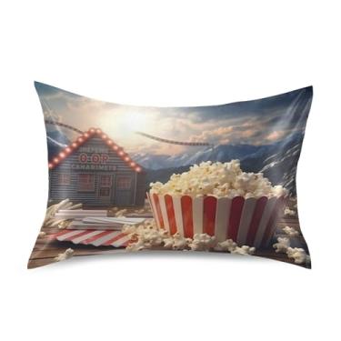 Imagem de xigua Fronha de cetim de ripa de pipoca para cabelo e pele, lavável à máquina, antiderrapante, refrescante, almofada de cetim, capa de cama padrão com fecho de envelope, 51 cm x 66 cm