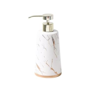 Imagem de Lindas garrafas de loção leves e luxuosas, garrafas dispensadoras prensadas, xampu de gel de banho para uso doméstico, decoração de banheiro