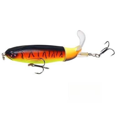 Imagem de Kit 10 Iscas Artificiais com Cauda Rotativa 10cm/14cm – Isca Topwater Macia para Pesca em Água Doce e Salgada(V(1pcs))