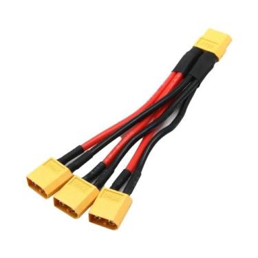Imagem de Cabo Conector De Bateria Dual XT60 Macho E Fêmea, Divisor Em Y De 3 Vi