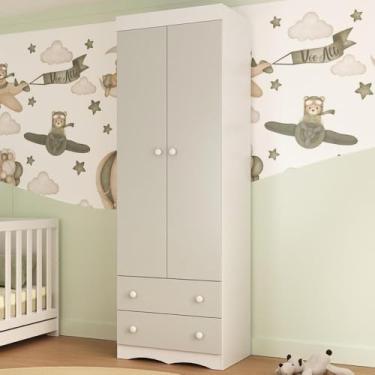 Imagem de Guarda-roupa Infantil 62cm 2 Portas e 2 Gavetas Realeza Multimóveis Mp4451 Branco/off White