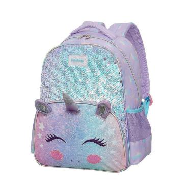 Imagem de Mochila Escolar Infantil Unicórnio 3D Pompom Packme Amazed-Feminino