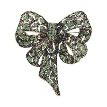 Imagem de Broches de Arco com Strass Brilhantes - Acessório de Festa Unissex, Ve