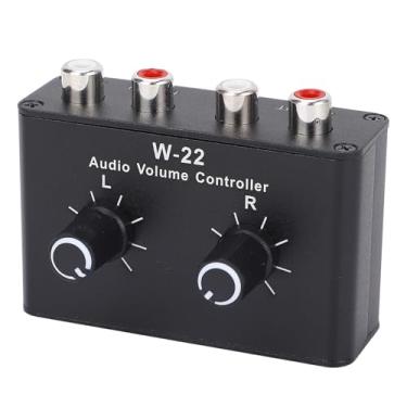 Imagem de Cosiki Botão Atenuador de da Caixa de Controle de Volume de 3,5 Mm para Entusiastas de Som Estéreo Liga de Alumínio Preto