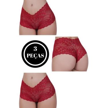Imagem de Kit 3 Calcinha Caleçon Shortinho de Renda - c1 KIT 3 CALEÇON - TERRA E