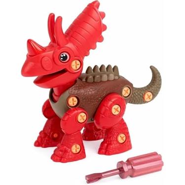 Imagem de Triceratops Monta e Desmonta, Linha Montessori, Brinquedo Educativo, 14x16 cm, Desenvolve Coordenação Motora