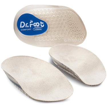 Imagem de Dr. Foot Inserções para alívio da fascite plantar, bojos de calcanhar de gel para esporão no calcanhar, dor no calcanhar, suporte de arco ou dor no tornozelo, palmilha ortopédica para pés com absorção
