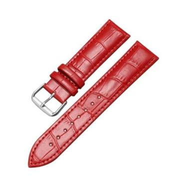 Imagem de Pulseira De Relógio Masculina Em Couro Genuíno Com Padrão De Crocodilo